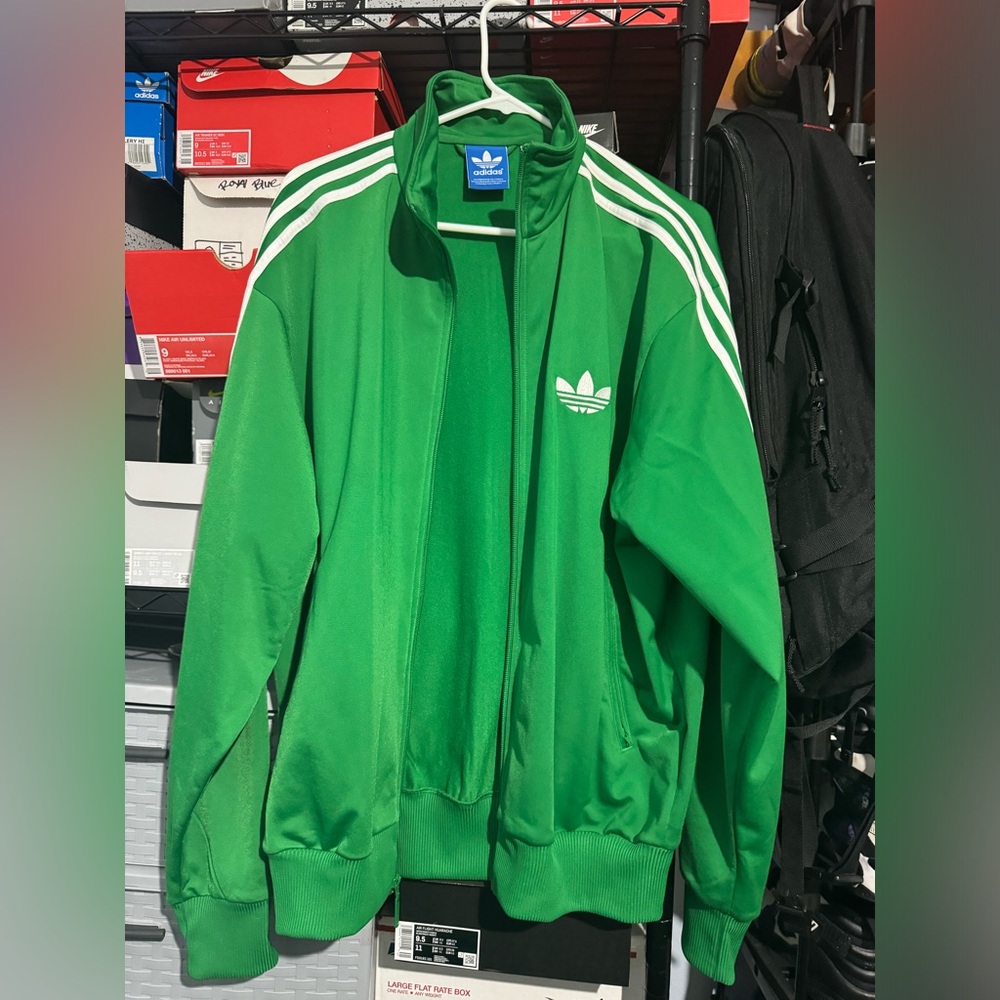 Adidas track jacket in green